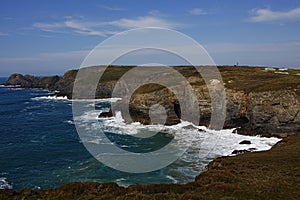 Penhale and Lomax Mine Ligger Point which marks the eastern end of Perran Beach. North Cornwall